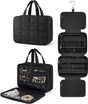 Women's Hanging Travel Makeup Bag with Jewelry Compartment, Black, 31×12×23 cm