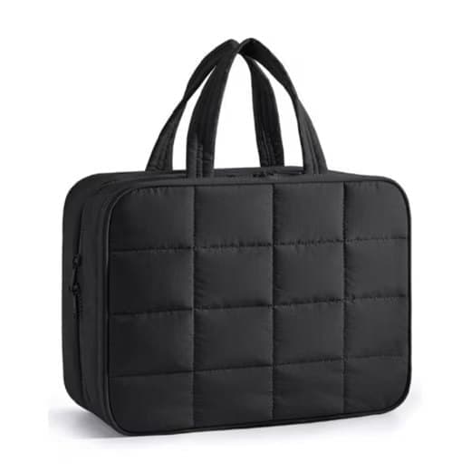 Women's Hanging Travel Makeup Bag with Jewelry Compartment, Black, 31×12×23 cm