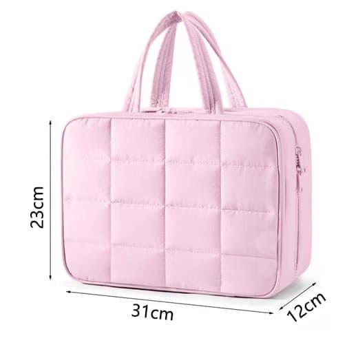 Women's Hanging Travel Makeup Bag with Jewelry Compartment, Black, 31×12×23 cm