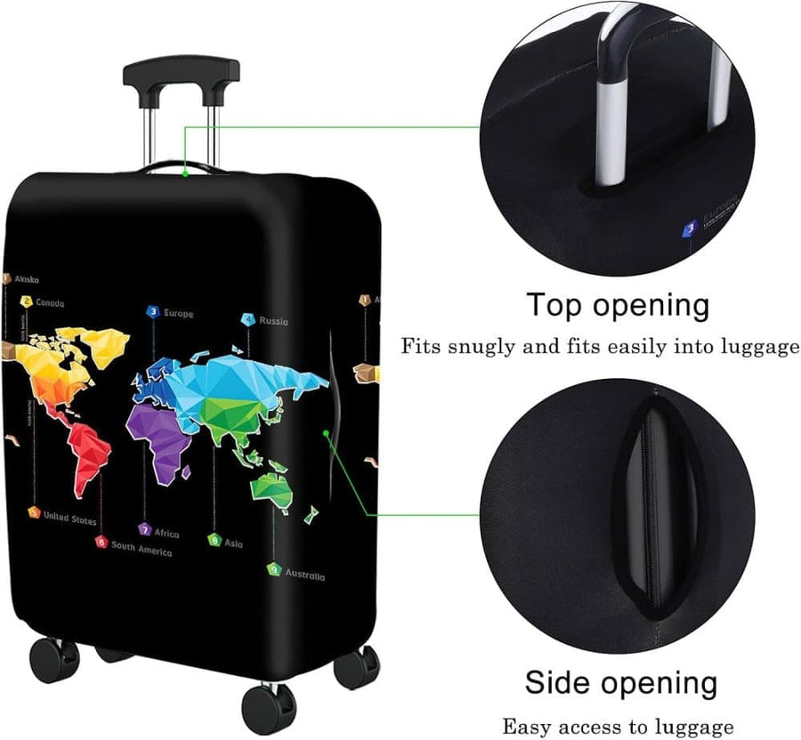 Black Elastic Suitcase Cover Travel Luggage Protective Scratch Resistant, Fits Most Trolley Cases, XL (29-32 inch)