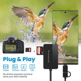 4-in-1 Card Reader USB 3.0 & USB-C High Speed 5120 Mbps, Compatible with Mac iPad PC Smartphone, Micro SD SD CF MS Stick - Top-Down View