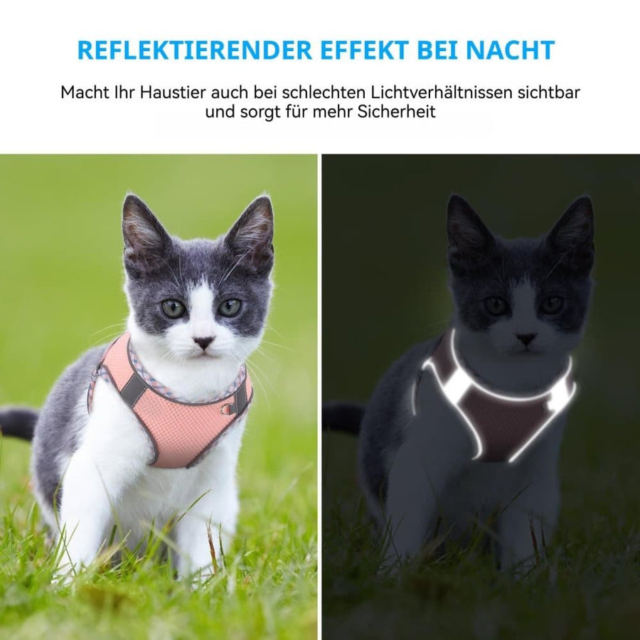 1PCS Adjustable Dog and Cat Harness with Leash Reflective Soft Secure Fit, S, Green