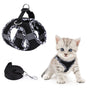 Adjustable Dog and Cat Harness with Leash Reflective Secure Fit, S, Black