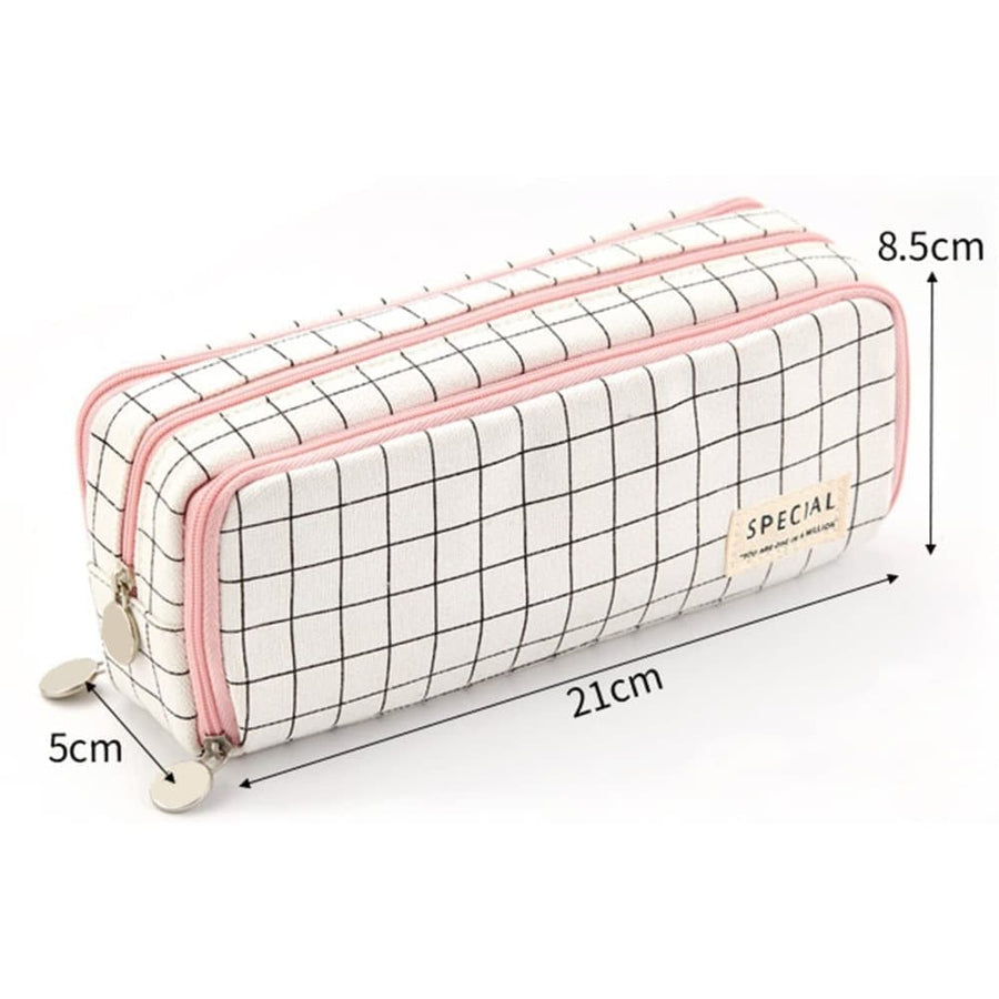 3 Compartments Large Pencil Case, High Capacity Multifunctional, Green