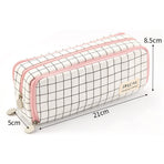 3 Compartments Large Pencil Case, 21x10cm, Multicolored, High Capacity Storage