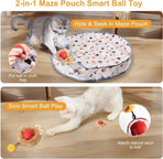 Interactive Cat Toy with Hideaway Cover and Self-Rolling Ball, USB Charging, Colorful, 1 Piece