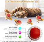 Interactive Cat Toy with Hideaway Cover and Self-Rolling Ball, USB Charging, Colorful, 1 Piece