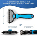 Dog Cat Undercoat Grooming Comb with Stainless Steel Blade, Blue