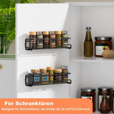 2-Piece Stainless Steel Spice Rack Wall Mounted Organizer, Black, 12.6 x 3.9 x 2.4 inches - Top-Down View