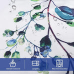 Waterproof Mold Resistant Shower Curtain Eucalyptus Blue Green, 180x180 cm