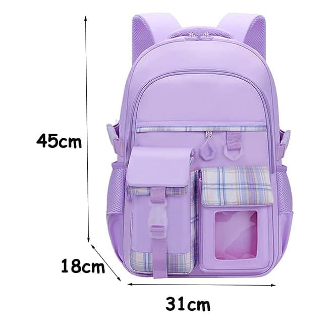 15.6 Inch Cute Kawaii Kids Backpack for Girls with Compartments, Blue, Elementary School & Teenage Girls School Bag