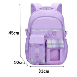 15.6 Inch Cute Kawaii Kids Backpack for Girls with Compartments, Blue, Elementary School & Teenage Girls School Bag - Side View