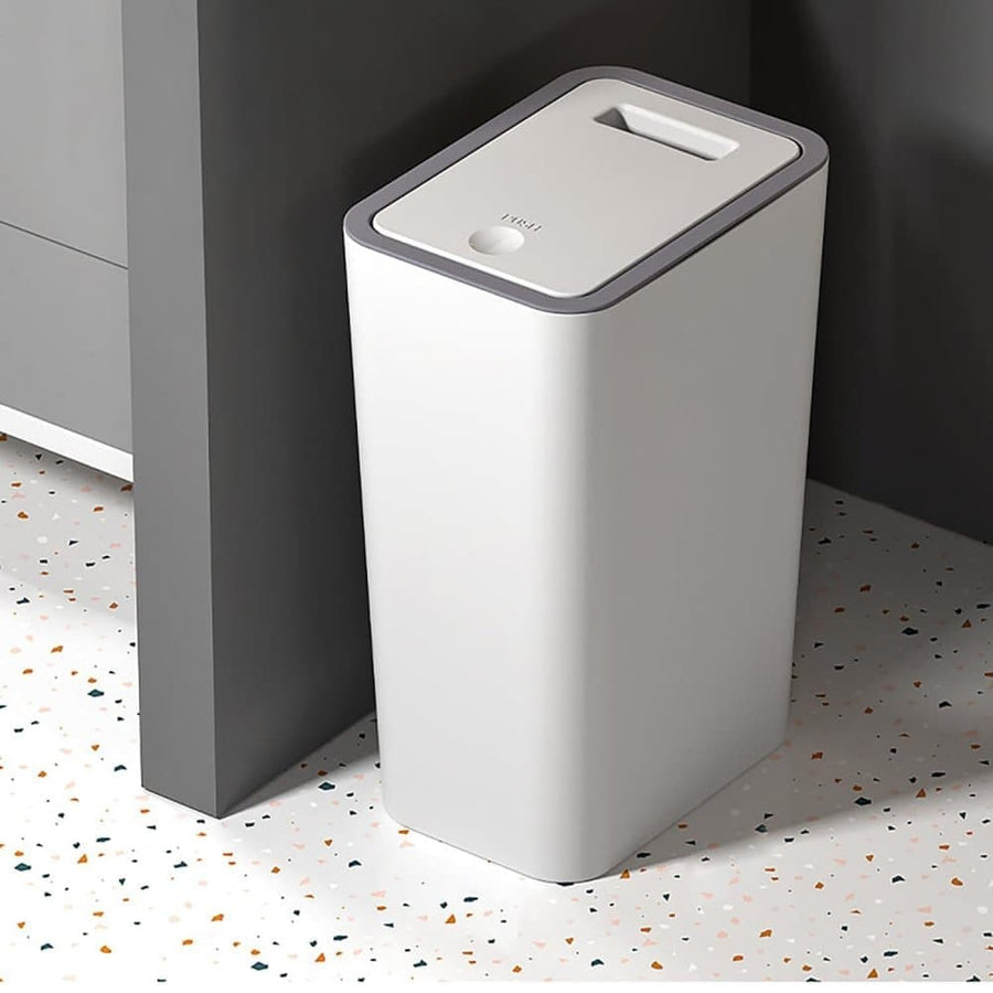 12L Trash Can with Lid, Durable Corrosion-Resistant Odor and Leak Proof for Kitchen Bathroom Living Room, Gray