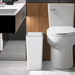 12L Trash Can with Lid, Durable Corrosion-Resistant Odor and Leak Proof for Kitchen Bathroom Living Room, Gray