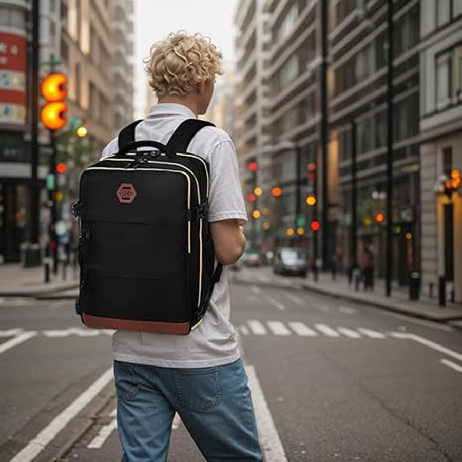 28L Multifunctional Backpack with Shoe Compartment for School Travel Work, Gray, 28x19x42 cm