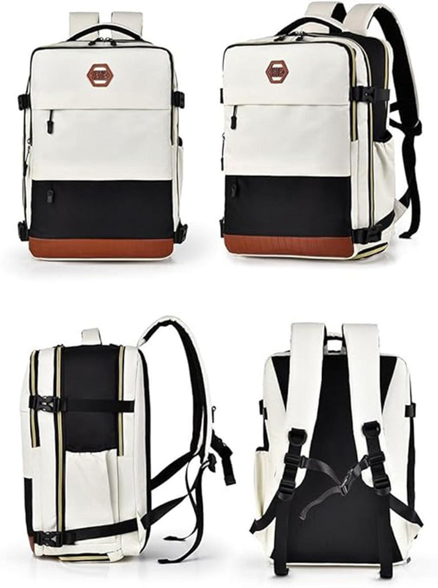 28L Multifunctional Backpack with Shoe Compartment for School Travel Work, Gray, 28x19x42 cm
