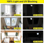 Blackout Curtain DIY Portable No-Drill UV Protection, Star and Moon Print, 145×100cm