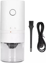 Portable USB Coffee Grinder for Espresso, Automatic Grinding, Compatible with Travel Home and Camping, White