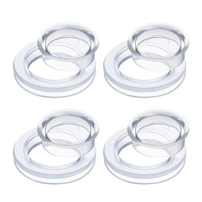 4-pack Transparent Silicone Umbrella Hole Ring and Cap for Garden and Patio, 2.5-inch