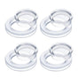 4-pack Transparent Silicone Umbrella Hole Ring and Cap for Garden and Patio, 2.5-inch