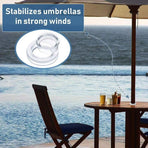 4-pack Transparent Silicone Umbrella Hole Ring and Cap for Garden and Patio, 2.5-inch
