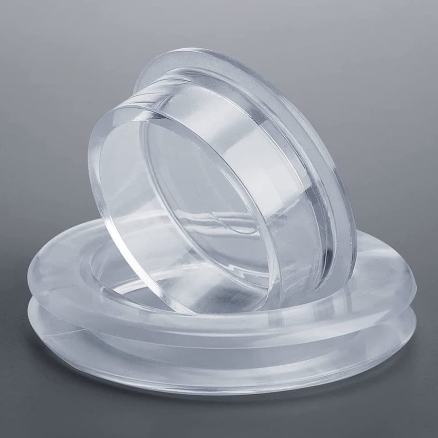 4-pack Transparent Silicone Umbrella Hole Ring and Cap for Garden and Patio, 2.5-inch