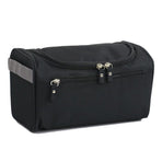 Waterproof makeup bag with 3 compartments and handle, hanging toiletry bag for men and women, Black
