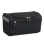 Waterproof makeup bag with 3 compartments and handle, hanging toiletry bag for men and women, Black