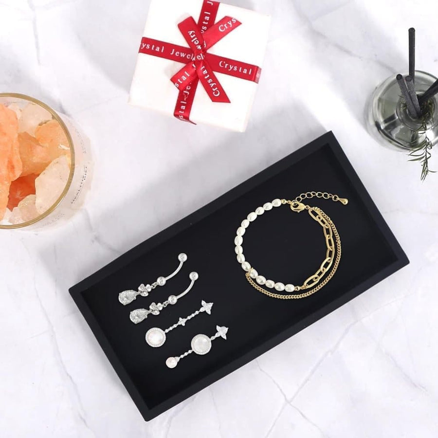 Black Silicone Storage Tray for Makeup and Small Items, 20 cm x 10 cm