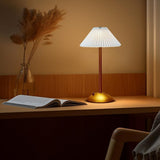 Portable LED Table Lamp with 3 Brightness Levels, USB Desk Lamp for Bedside Dining Table and Desk, White - Front View