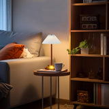 Portable LED Table Lamp with 3 Brightness Levels, USB Desk Lamp for Bedside Dining Table and Desk, White - Side View