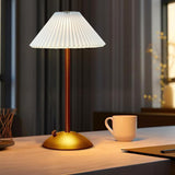 Portable LED Table Lamp with 3 Brightness Levels, USB Desk Lamp for Bedside Dining Table and Desk, White - Top-Down View