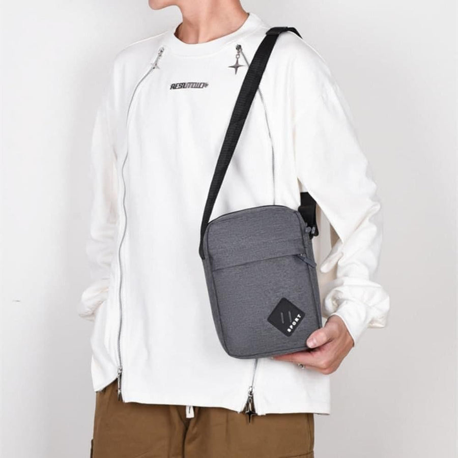 Waterproof Shoulder Backpack Multifunctional with Two Compartments, 16x23x9cm Gray