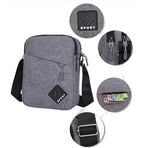 Waterproof Shoulder Backpack Multifunctional with Two Compartments, 16x23x9cm Gray
