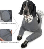 3XL Dog Elbow Protection, Dark Gray, Breathable Elastic Post-Surgery Foreleg Cover to Prevent Licking and Biting