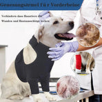 3XL Dog Elbow Protection, Dark Gray, Breathable Elastic Post-Surgery Foreleg Cover to Prevent Licking and Biting