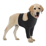 Breathable Elastic Dog Elbow Protector for Post-Surgery, Prevents Licking and Biting, M, Black
