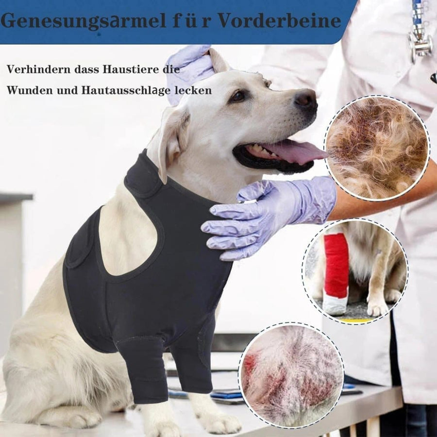 Breathable Elastic Dog Elbow Protector for Post-Surgery, Prevents Licking and Biting, M, Black