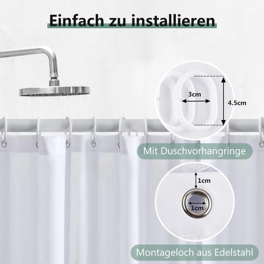 Waterproof Shower Curtain 180x180cm, quick-drying mold resistant for outdoor shower and bathroom, Yellow