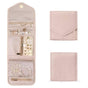 Pink Travel Jewelry Box with Compartments, 15cm, Compact Jewelry Storage Bag Easy to Carry in Your Bag