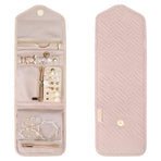 Pink Travel Jewelry Box with Compartments, 15cm, Compact Jewelry Storage Bag Easy to Carry in Your Bag