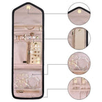 Travel Jewelry Box Compact Jewelry Storage Bag with Compartments for Easy Carry, 15cm, Black