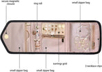 Travel Jewelry Box Compact Jewelry Storage Bag with Compartments for Easy Carry, 15cm, Black