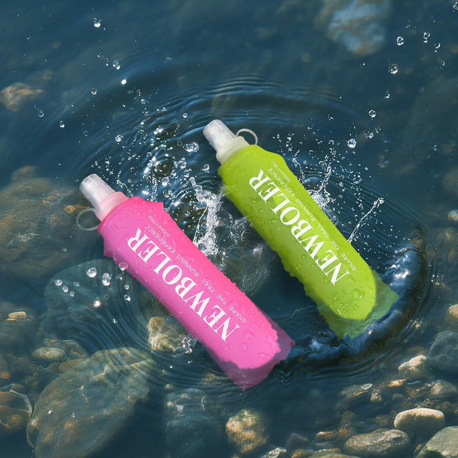 500ml Foldable Water Bottle BPA-Free Soft Bottle for Marathons Camping Hiking, 500ml, Purple
