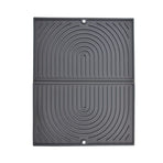 Non-Slip Silicone Kitchen Counter Mat, Foldable Water Drainage Wiping Mat, Grey, 43cm x 34cm