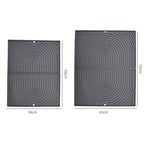 Non-Slip Silicone Kitchen Counter Mat, Foldable Water Drainage Wiping Mat, Grey, 43cm x 34cm