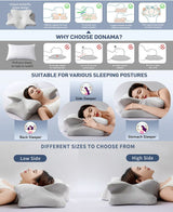Ice Silk Butterfly-Shaped Memory Foam Pillow | Ergonomic, Orthopedic, Sleep-Aiding, Suitable for Three Sleeping Positions (23.62*15.75*5.12 inch，Light gray)