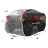 210D ATV Cover - Waterproof and Sunscreen Beach Car Cover, Four-Wheel Off-Road Vehicle Cover(XXL（220*98*106CM）) - Front View