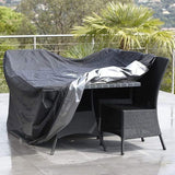 Rectangular Table Cover for Garden Furniture, UV Protection, Black, 150 x 130 x 90 cm - Front View