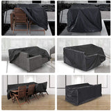 Rectangular Table Cover for Garden Furniture, UV Protection, Black, 150 x 130 x 90 cm - Side View